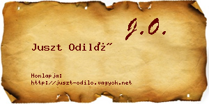 Juszt Odiló névjegykártya